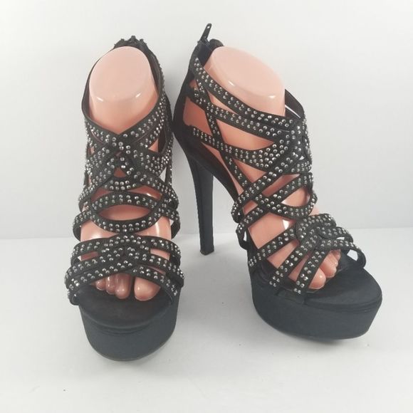 Jessica Simpson Shoes - Jessica Simpson Elanor Black Satin Heel Stiletto Size 10B.  S764